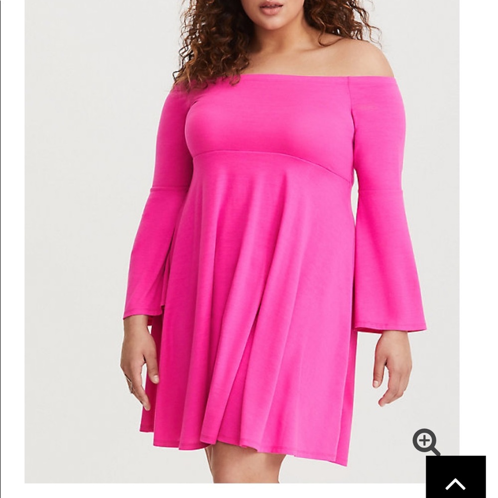 Bright pink jersey skater mini dress